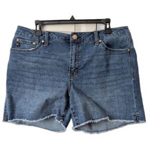 Seven7 Weekend Short Denim Jean Shorts Silver Tag Women's 14 5" Inseam Raw Hem